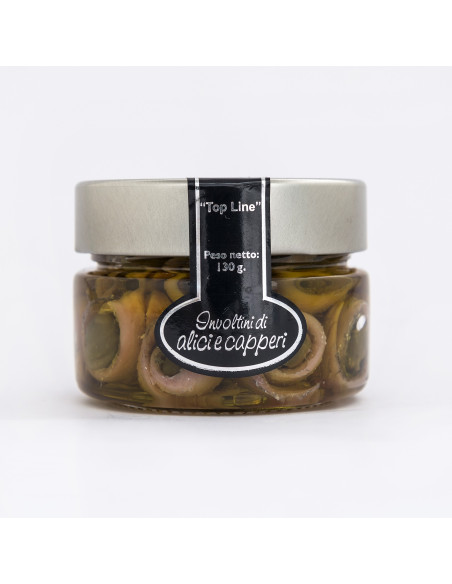 Involtini di Alici e Capperi 106 ml: Deliziosi Prodotti Ittici Top Line!