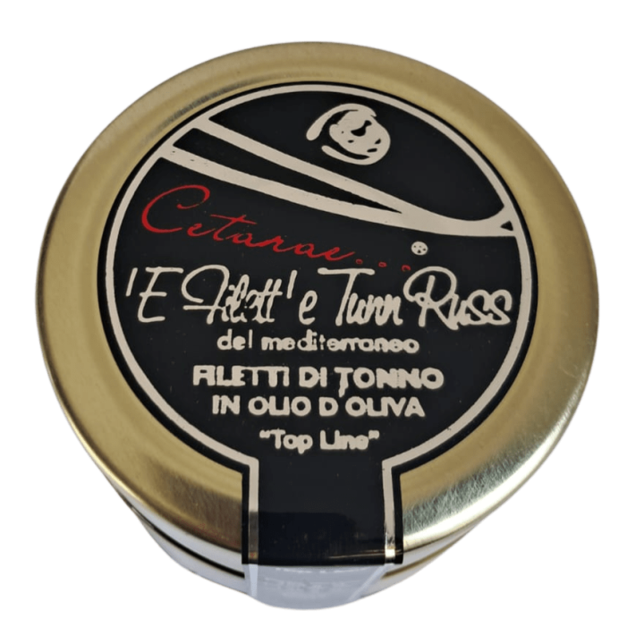 Filetti di Tonno Rosso, in Olio di Oliva, Vaso di Vetro g. 200